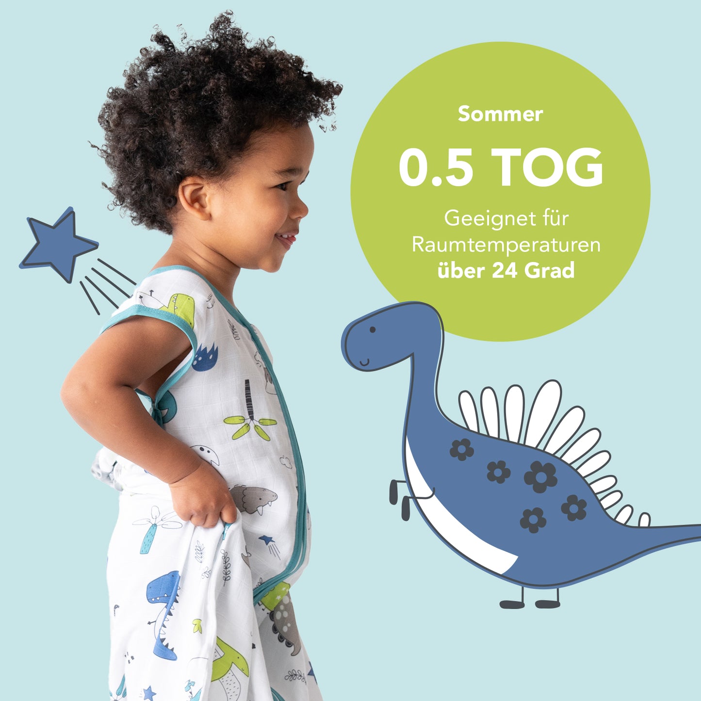 Musselin Babyschlafsack, 0.5 TOG