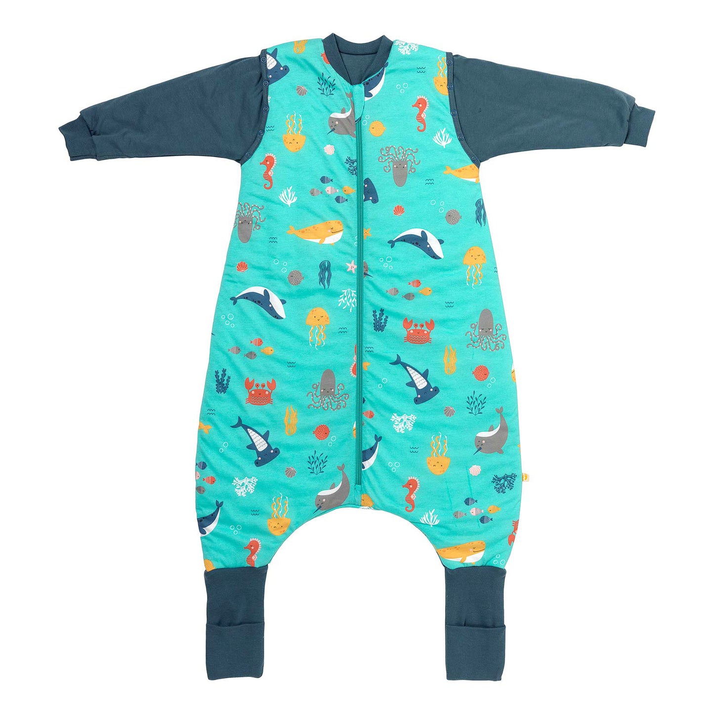 Schlafsack mit Füßen, umklappbaren Bündchen und Ärmeln, 1.0 TOG