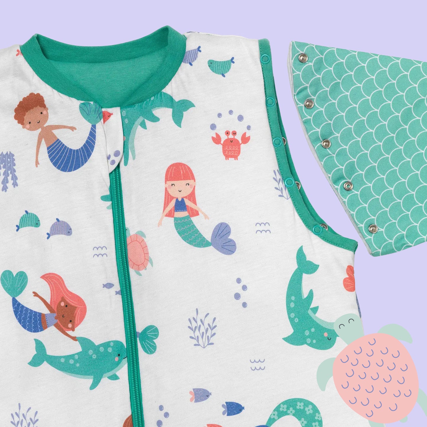 Schlafsack mit Füßen, umklappbaren Bündchen und Ärmeln, 1.0 TOG