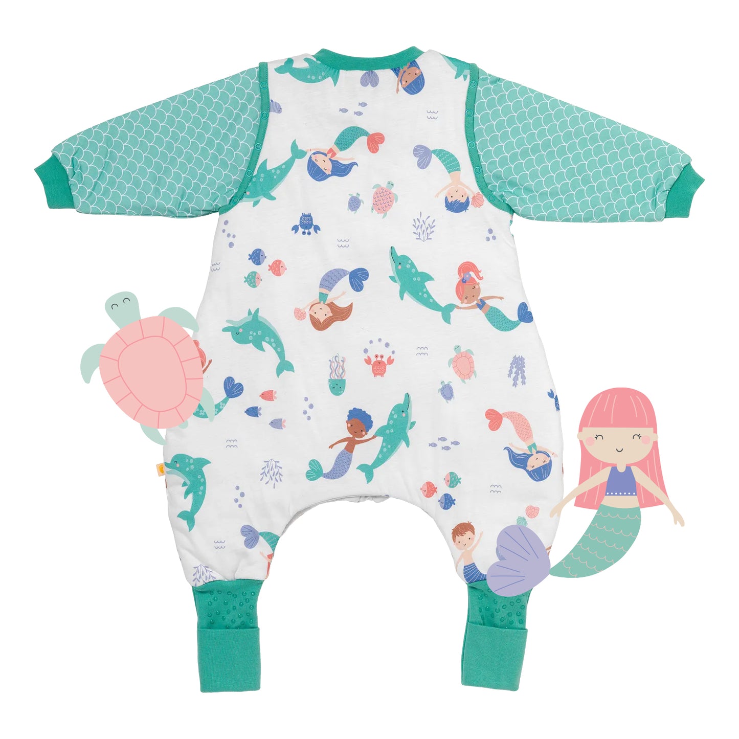 Schlafsack mit Füßen, umklappbaren Bündchen und Ärmeln, 1.0 TOG