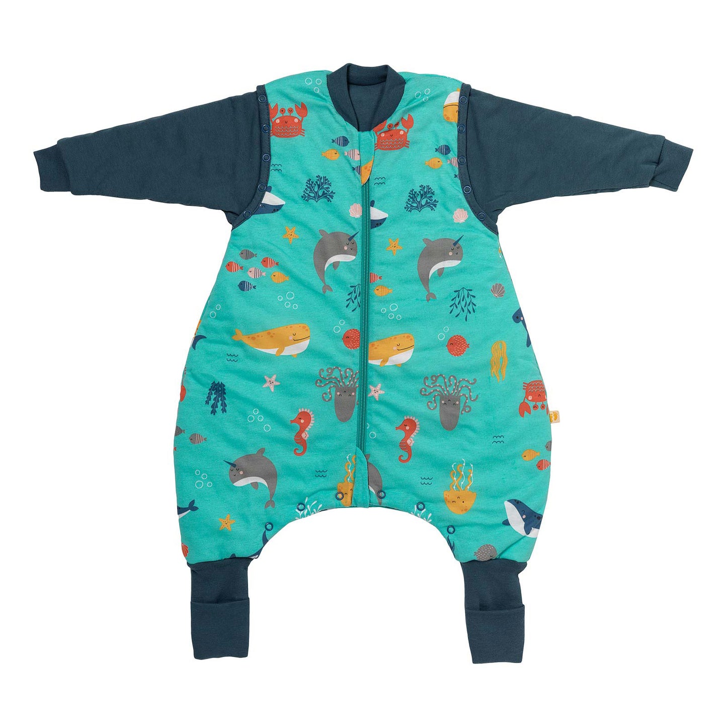 Schlafsack mit Füßen, umklappbaren Bündchen und Ärmeln, 1.0 TOG