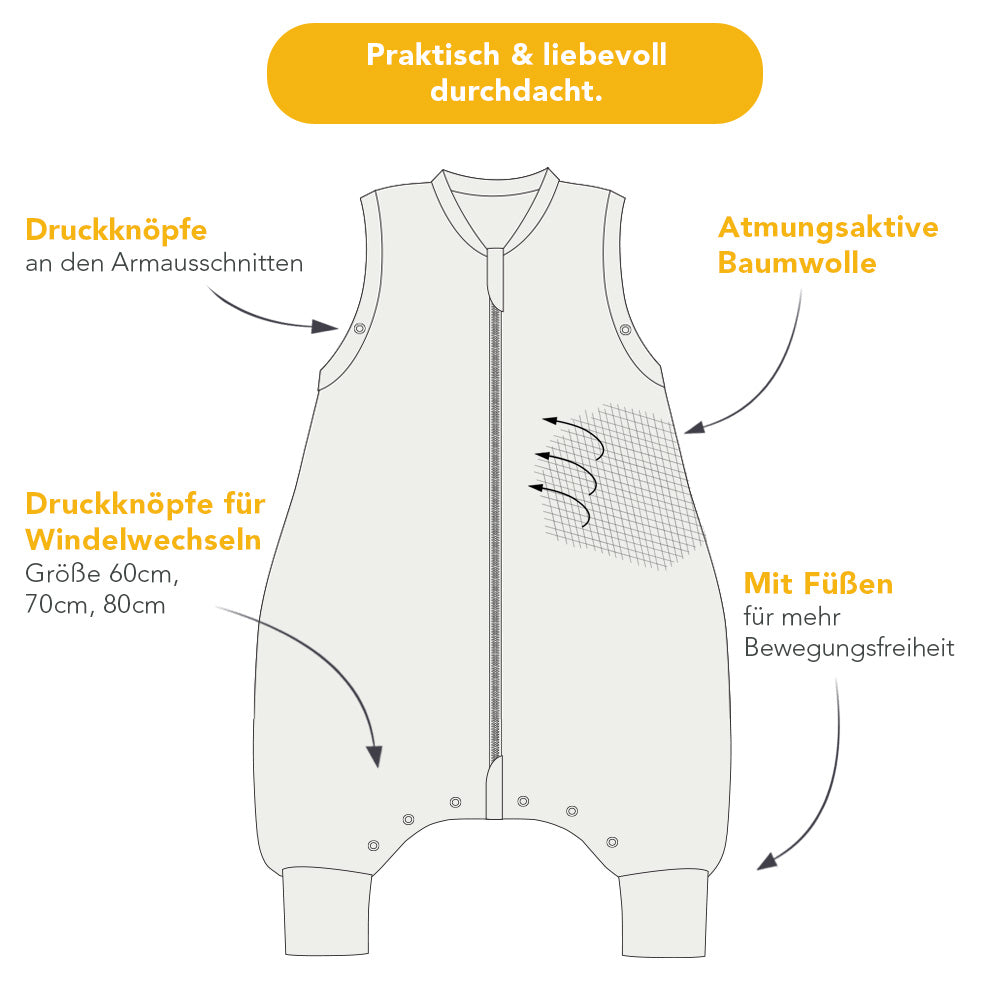 Schlafsack mit Füßen, 1.0 TOG