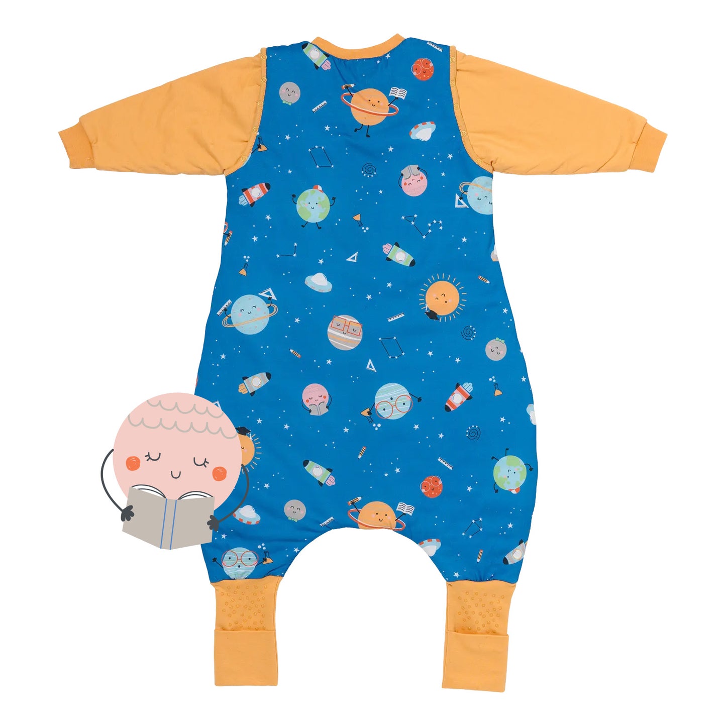 Schlafsack mit Füßen, umklappbaren Bündchen und Ärmeln, 1.0 TOG