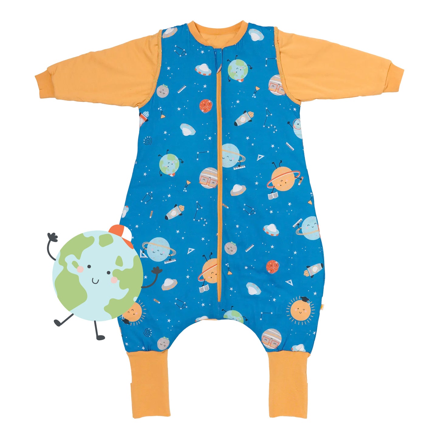 Schlafsack mit Füßen und umklappbaren Bündchen, 2.5 TOG