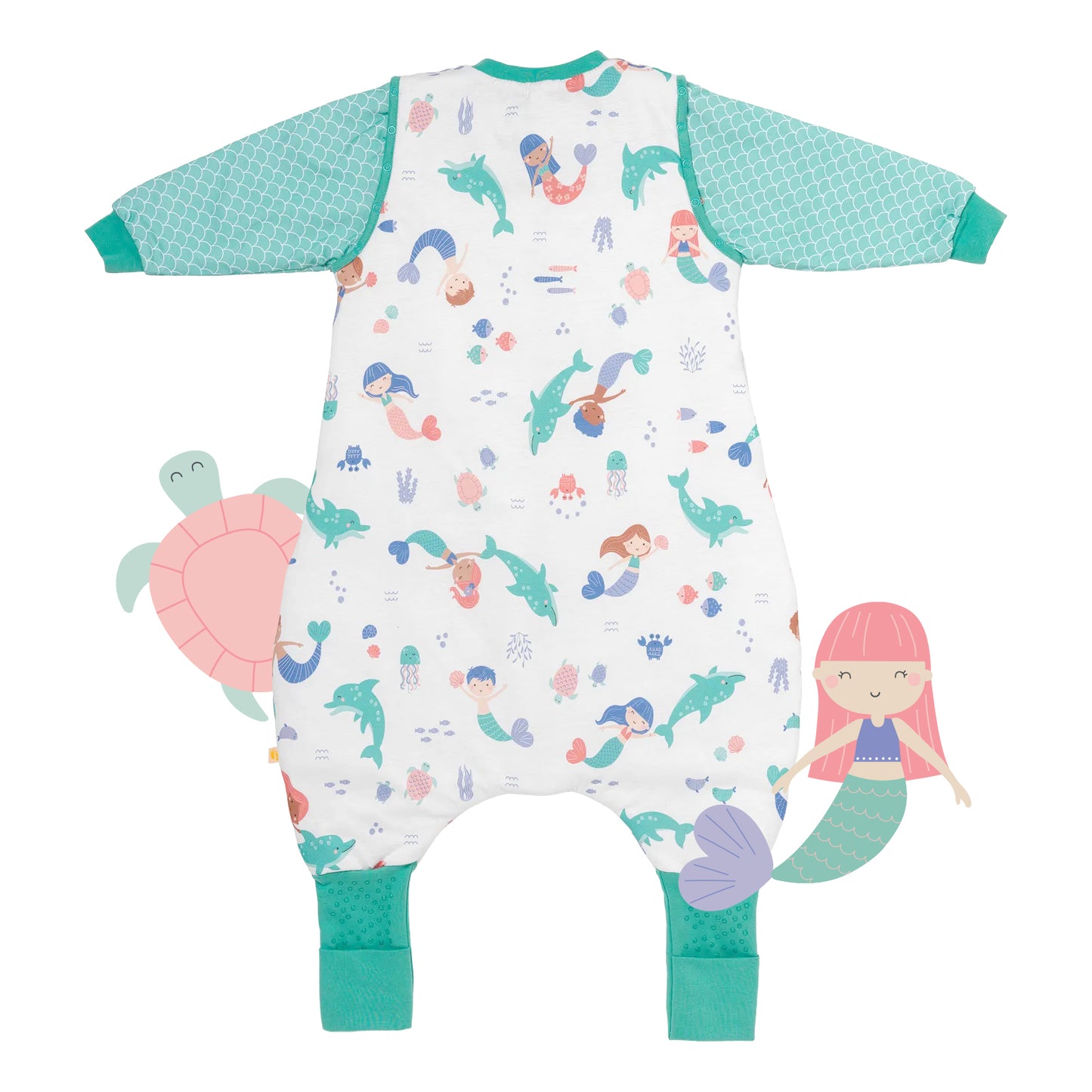 Schlafsack mit Füßen und umklappbaren Bündchen, 3.5 TOG