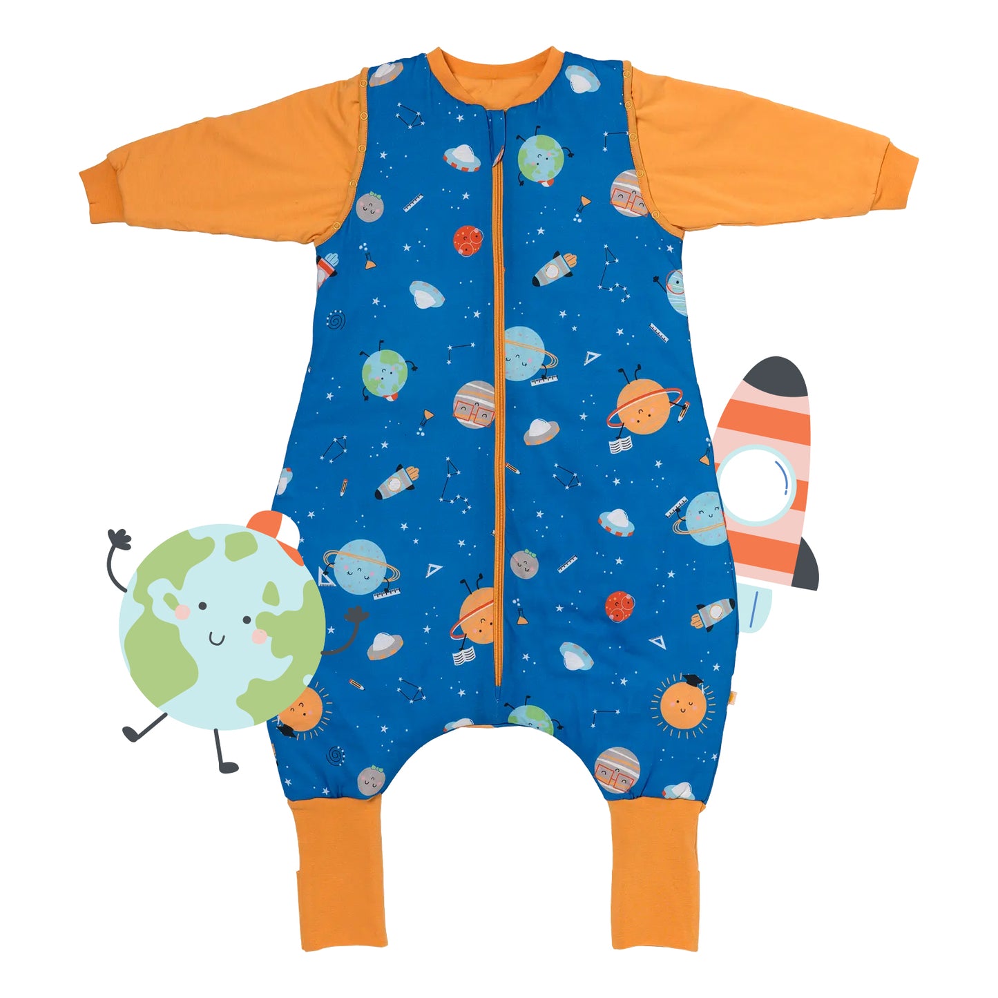 Schlafsack mit Füßen und umklappbaren Bündchen, 3.5 TOG