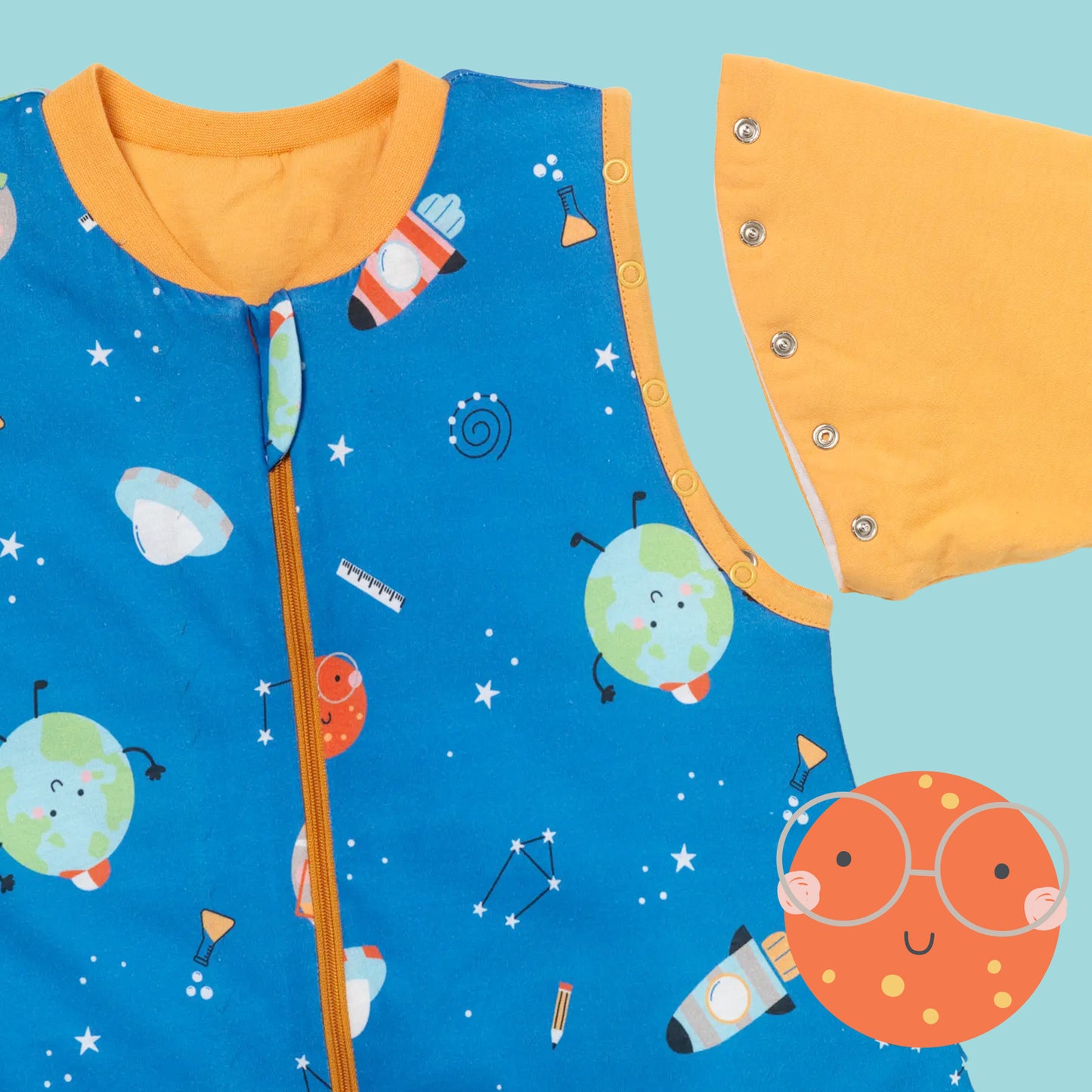 Schlafsack mit Füßen und umklappbaren Bündchen, 3.5 TOG