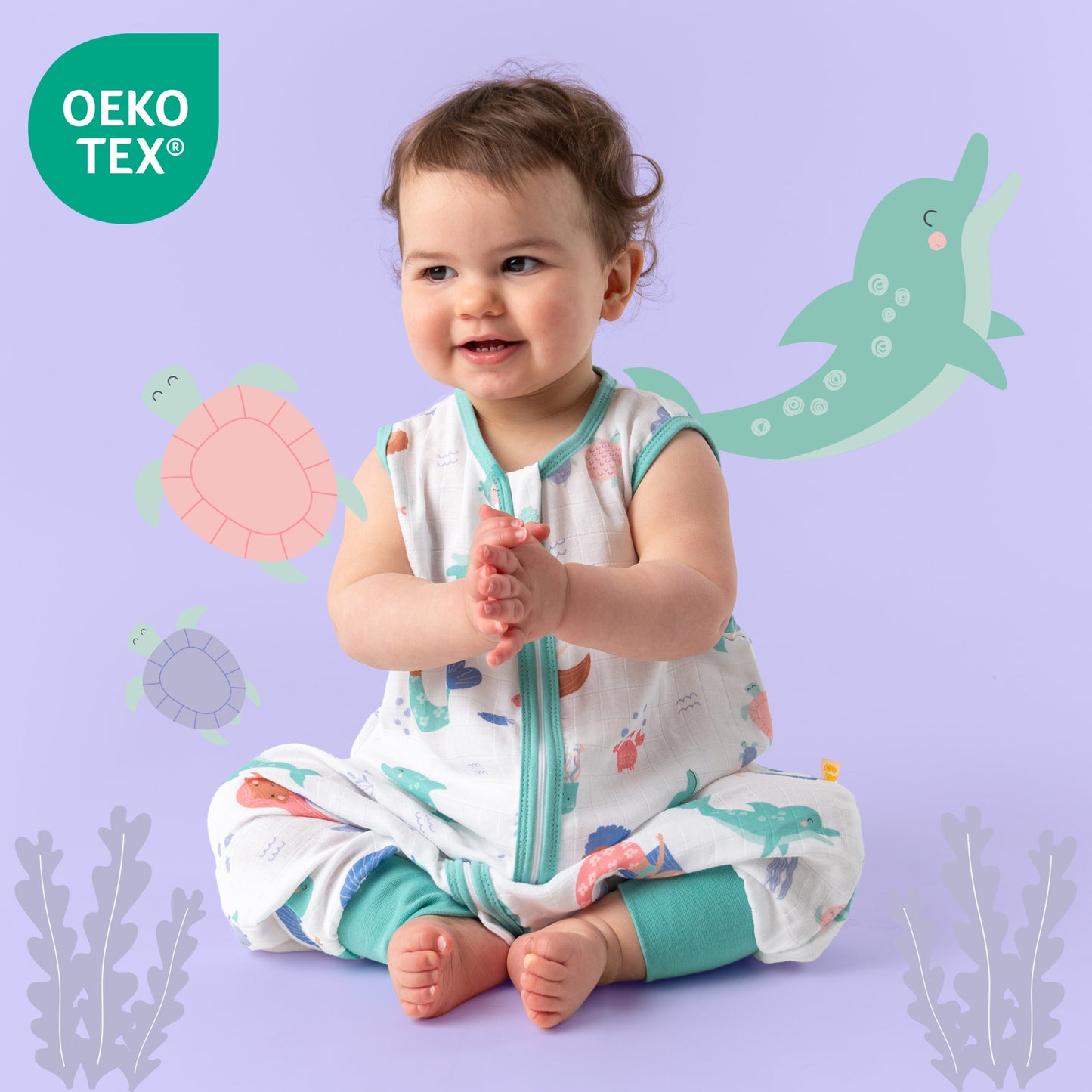 Musselin Schlafsack mit Füßen, 0.5 TOG