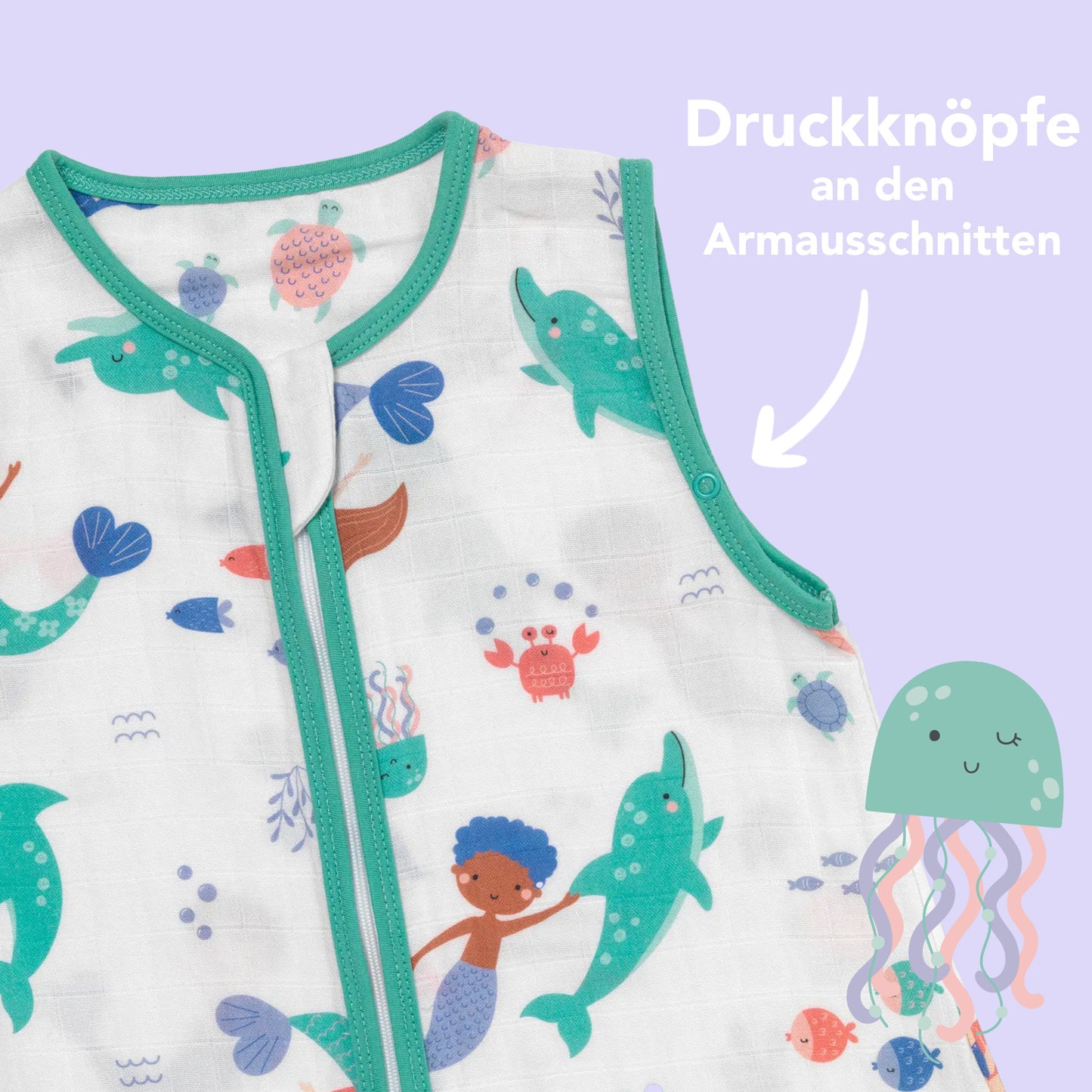 Musselin Schlafsack mit Füßen, 0.5 TOG