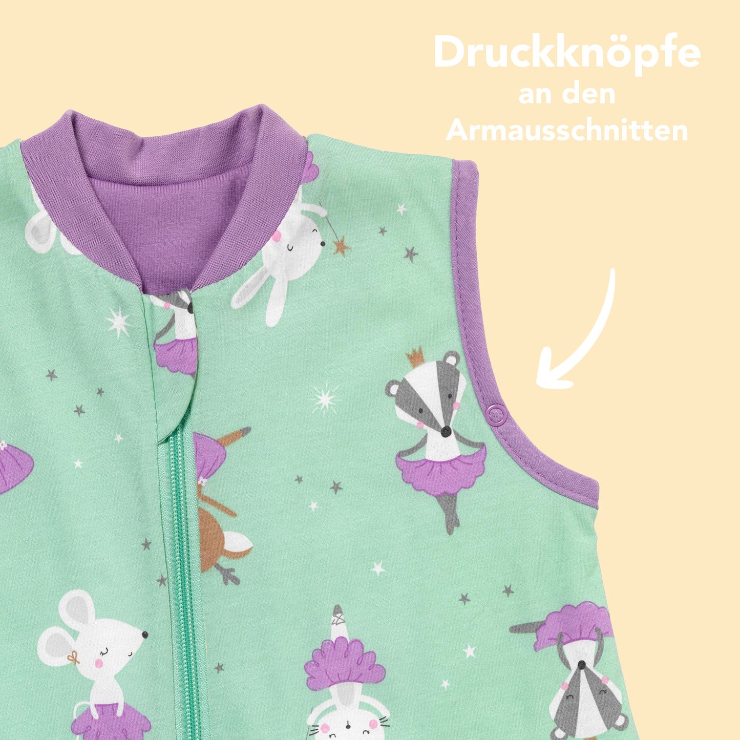 Schlafsack mit Füßen und umklappbaren Bündchen 1.0 TOG