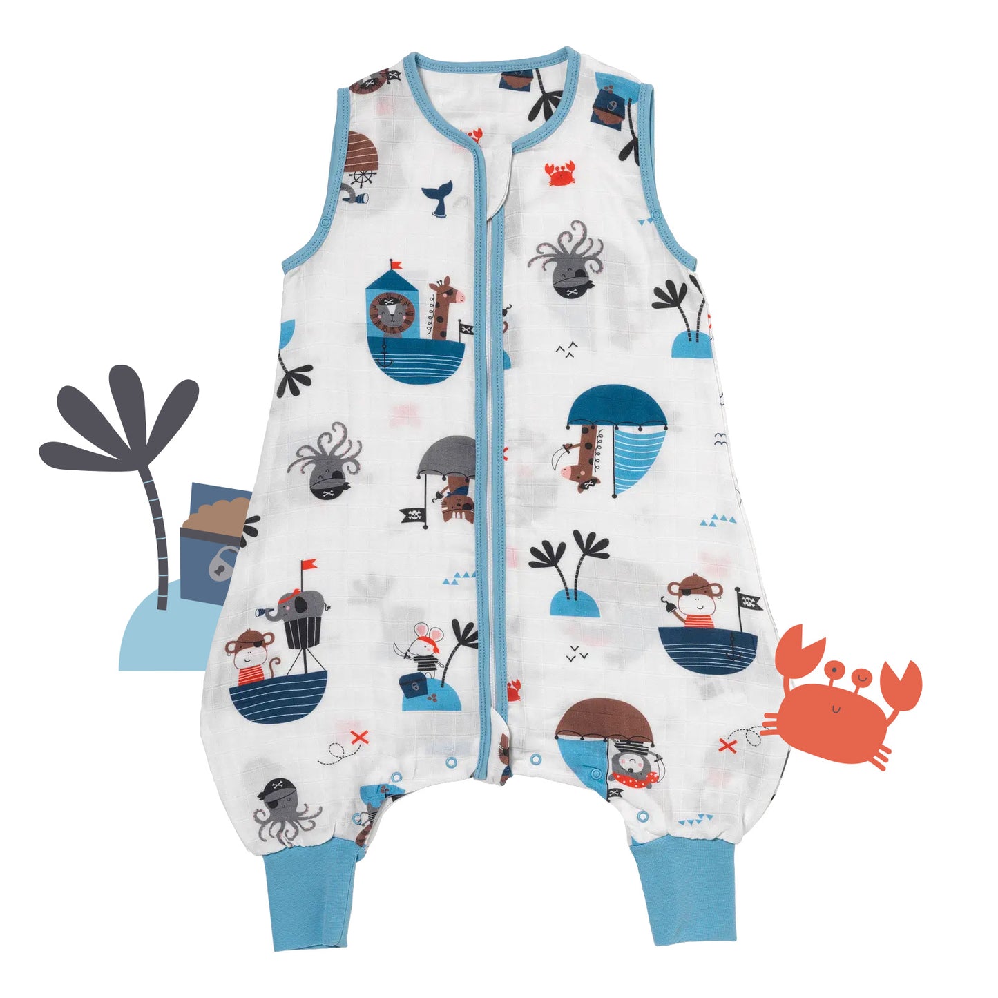 Musselin Schlafsack mit Füßen, 0.5 TOG