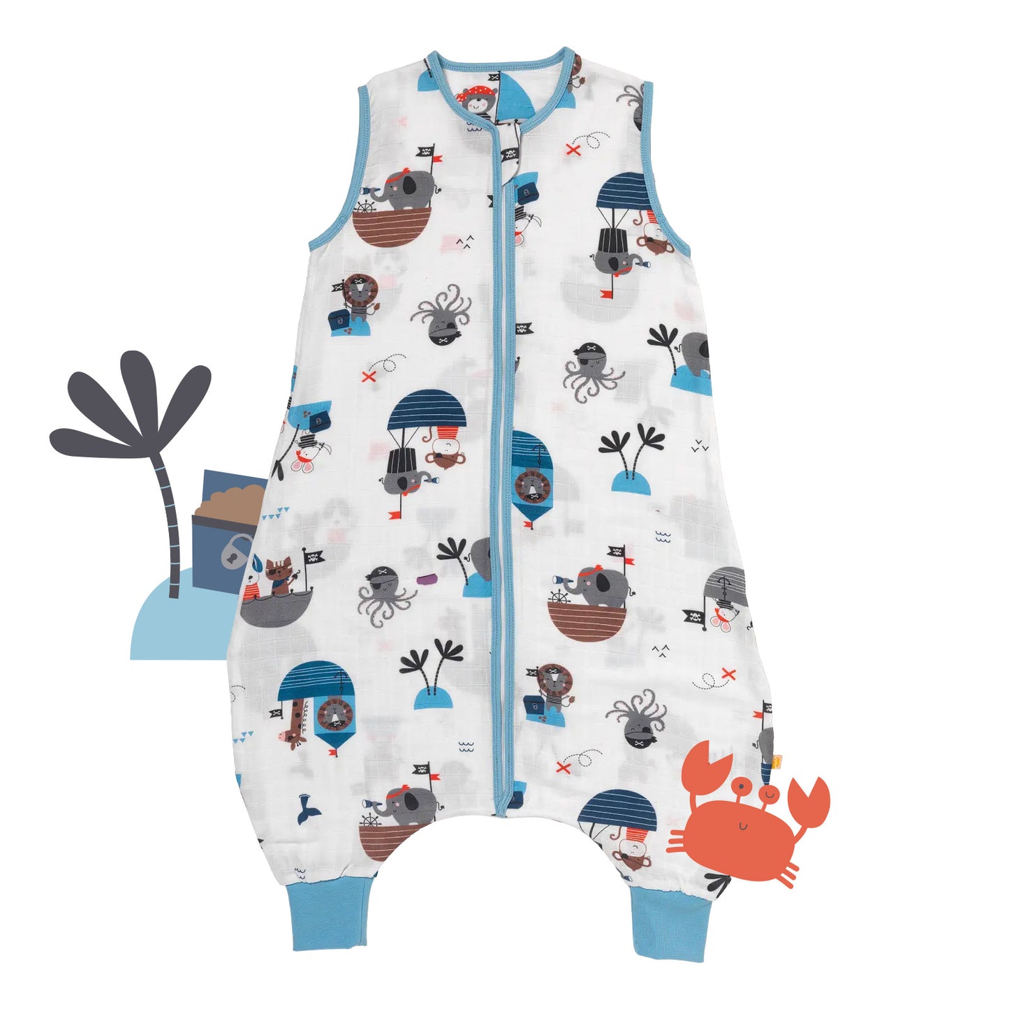 Musselin Schlafsack mit Füßen, 0.5 TOG