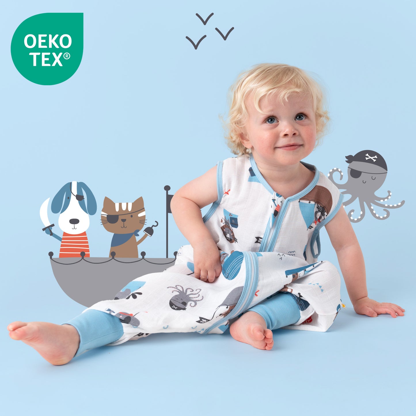 Musselin Schlafsack mit Füßen, 0.5 TOG