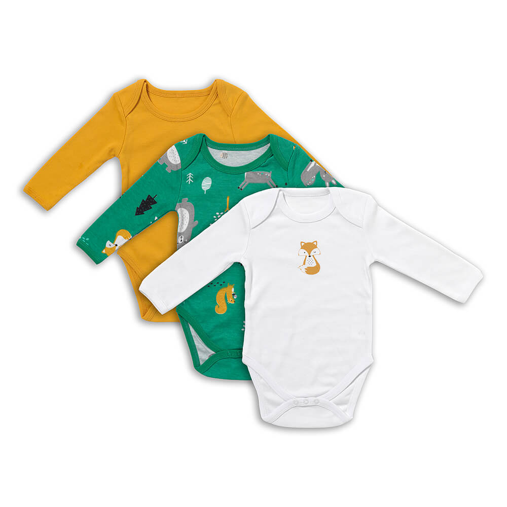 Bio Baby-Bodys langarm 3er-Pack