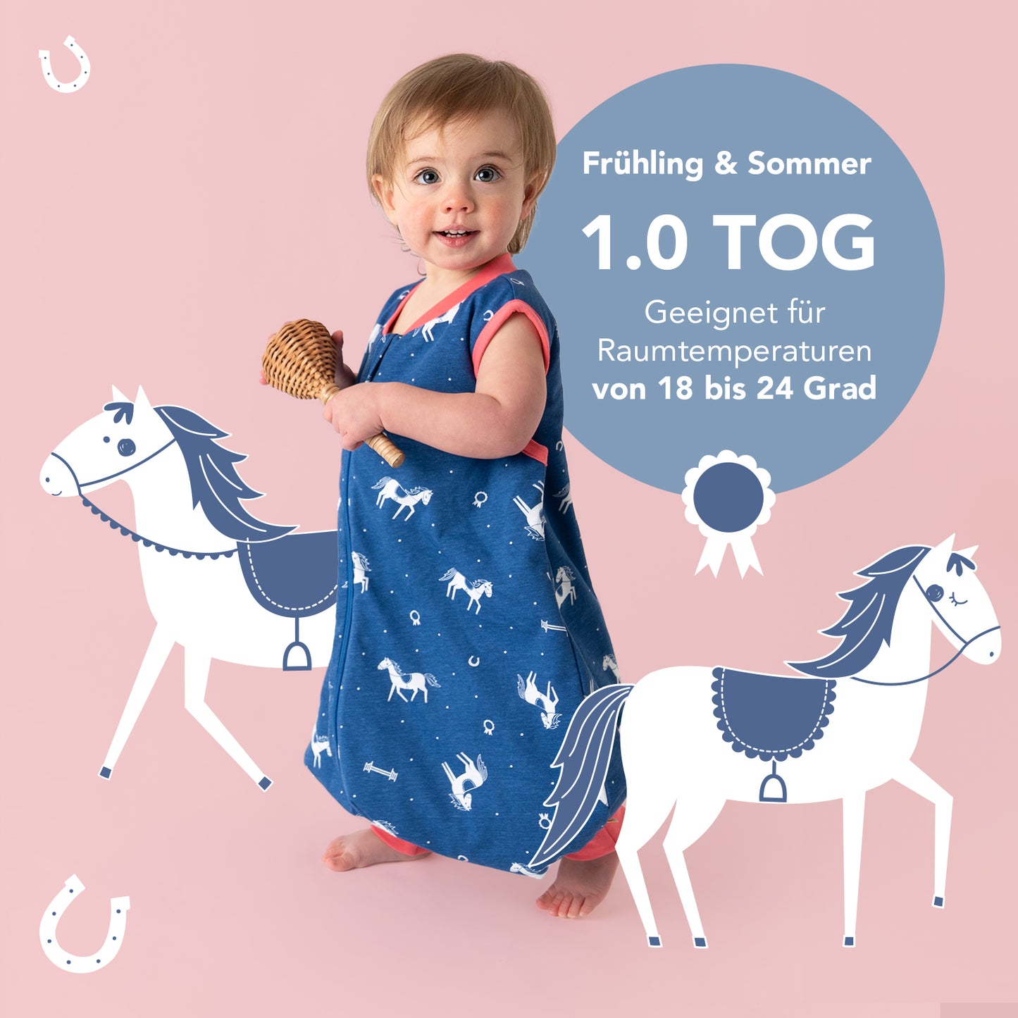Schlafsack mit Füßen und umklappbaren Bündchen 1.0 TOG