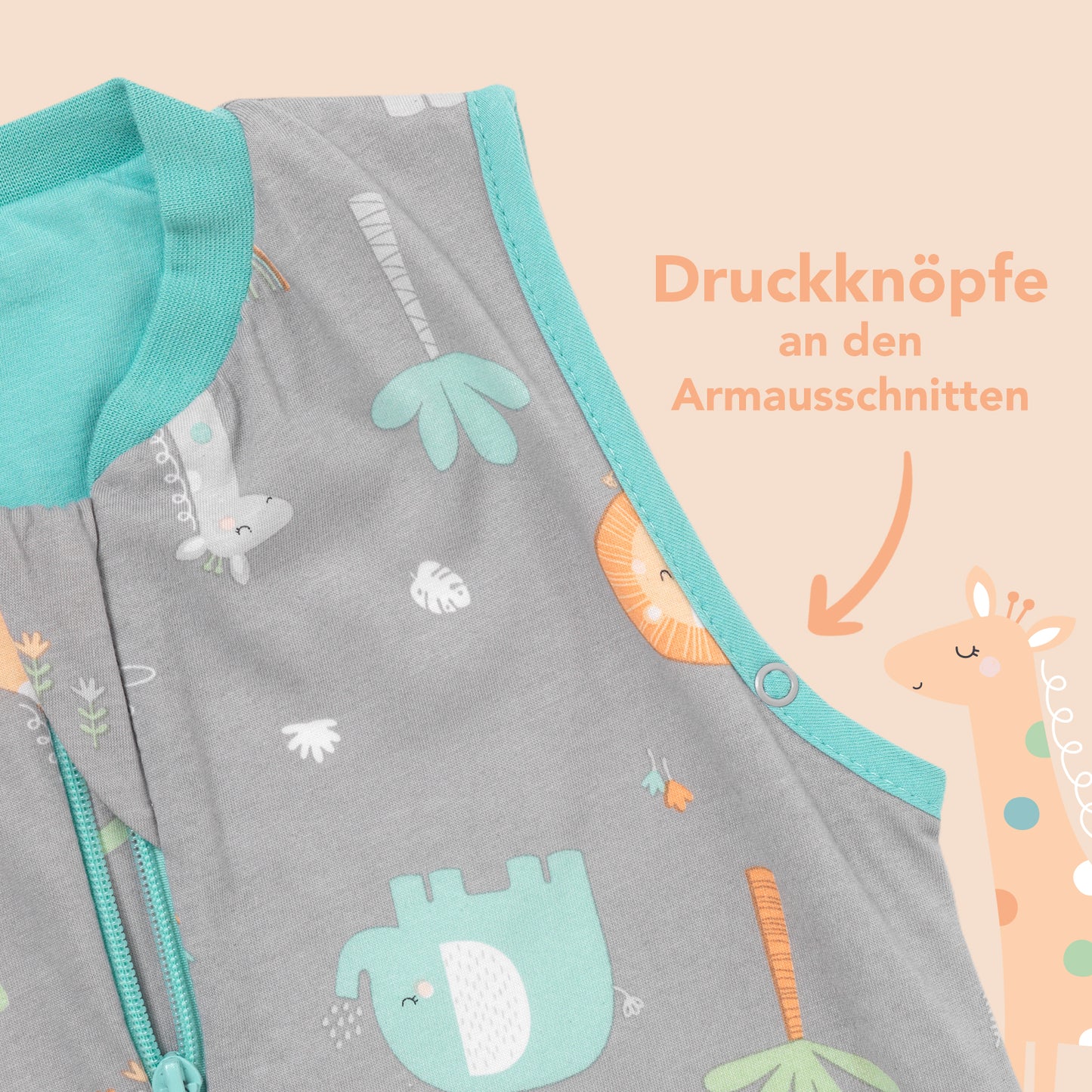 Schlafsack mit Füßen und umklappbaren Bündchen 1.0 TOG