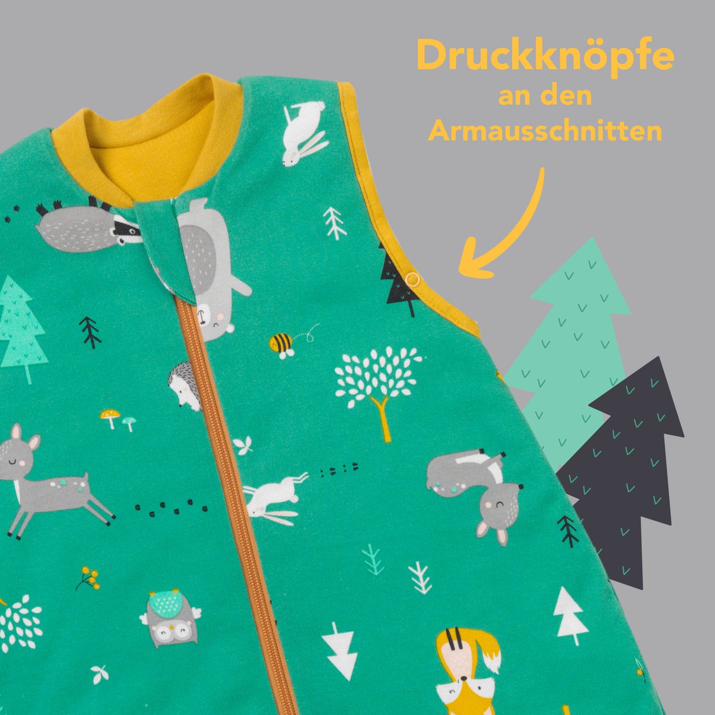 Bio Schlafsack mit Füßen und umklappbaren Bündchen 1.0 TOG