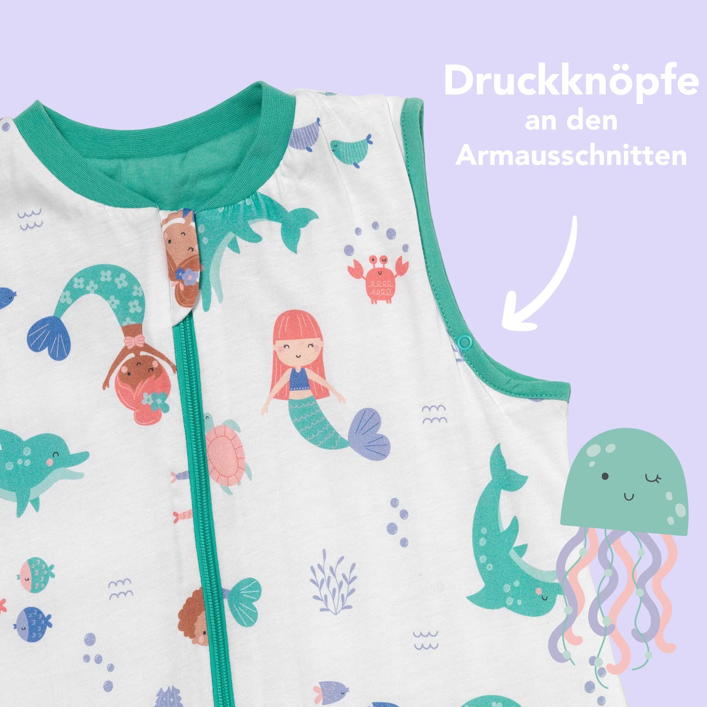 Schlafsack mit Füßen und umklappbaren Bündchen 1.0 TOG