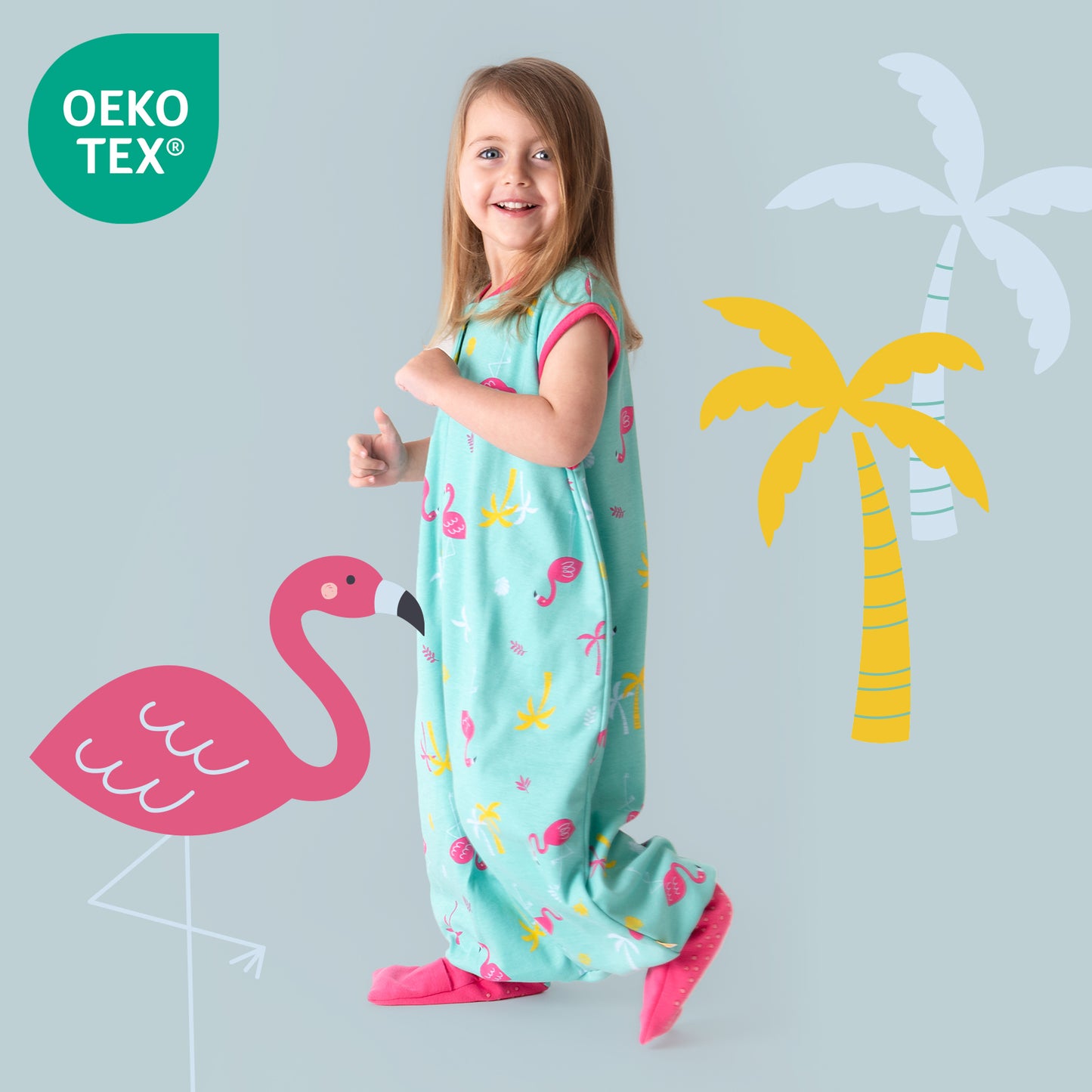 Bio Schlafsack mit Füßen und umklappbaren Bündchen 1.0 TOG