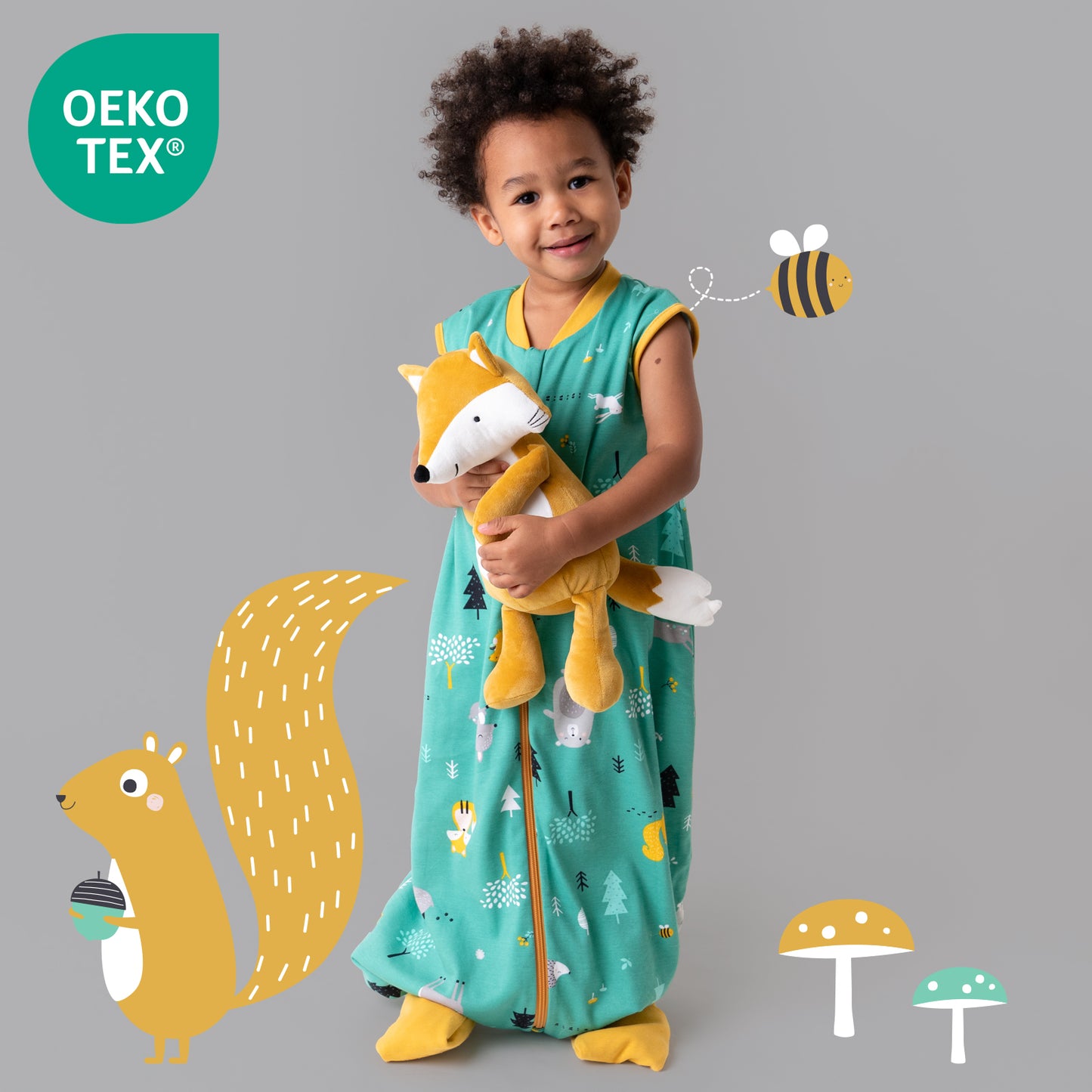 Bio Schlafsack mit Füßen und umklappbaren Bündchen 1.0 TOG