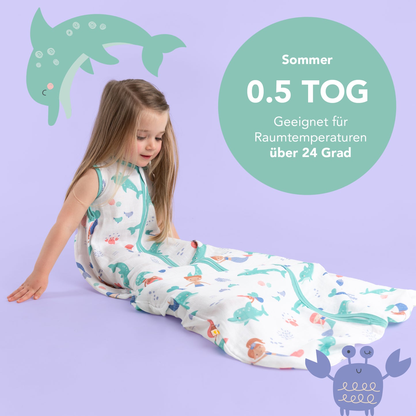 Musselin Babyschlafsack, 0.5 TOG