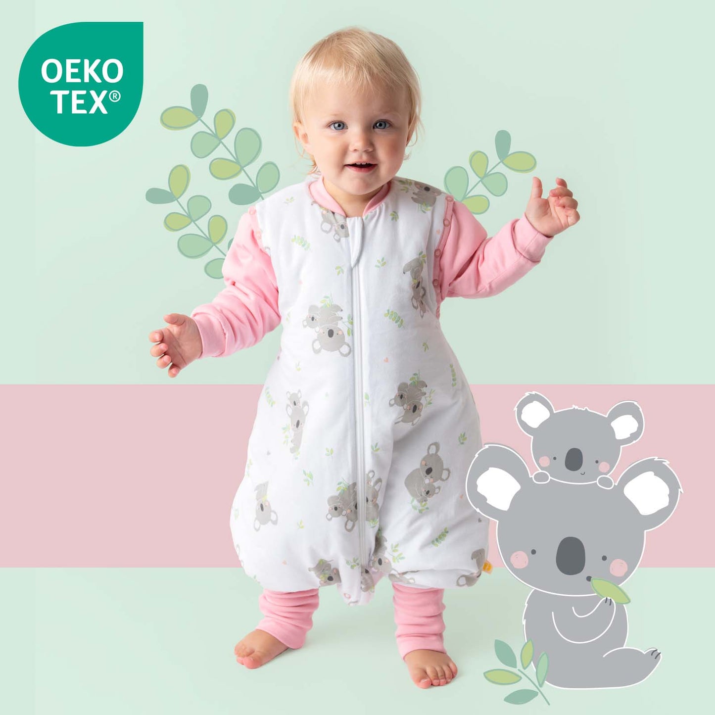 Schlafsack mit Füßen und umklappbaren Bündchen, 3.5 TOG