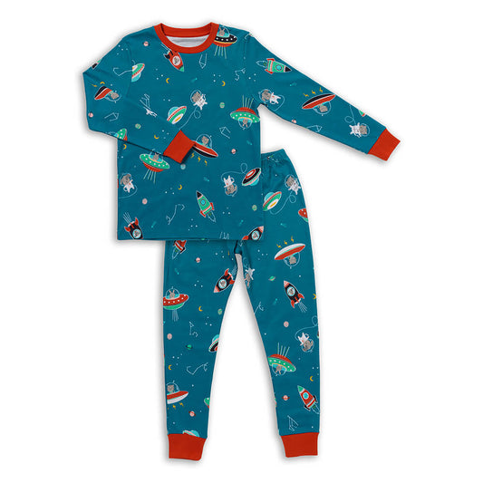 Kinder-Pyjama aus Bio Baumwolle_Space_Vorderseite_444