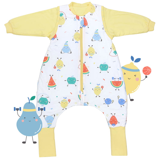 Schlafsack mit Füßen umklappbaren Bündchen und Ärmeln 1.0 TOG_Fruchtathleten_Vorderseite_1182