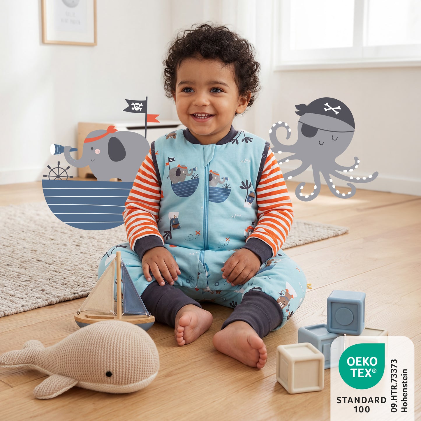 Schlafsack mit Füßen umklappbaren Bündchen und Ärmeln 1.0 TOG_Pirat_1182_2 - (Bild-31)