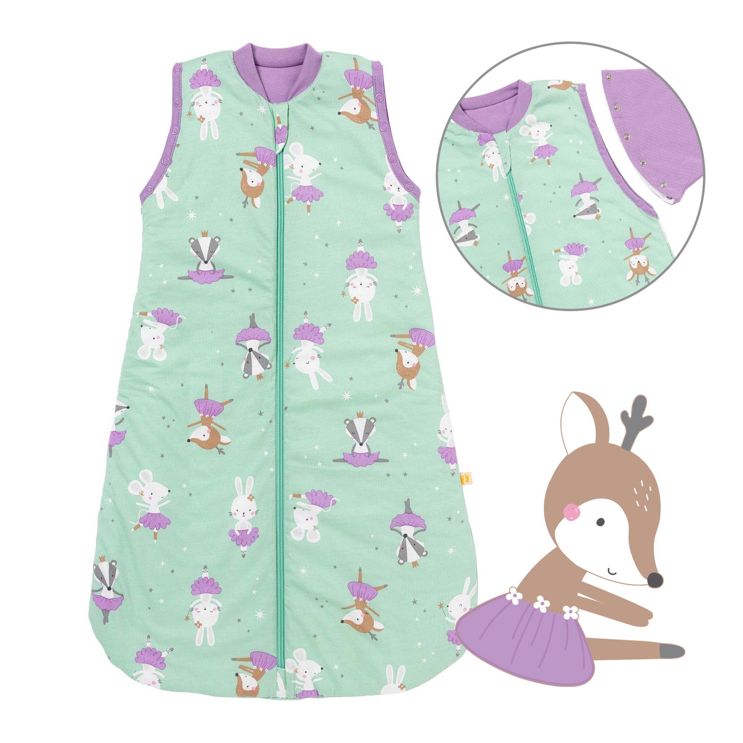 Babyschlafsack 1.0 TOG_Ballerina_Vorderseite mit Armausschnitt_1187