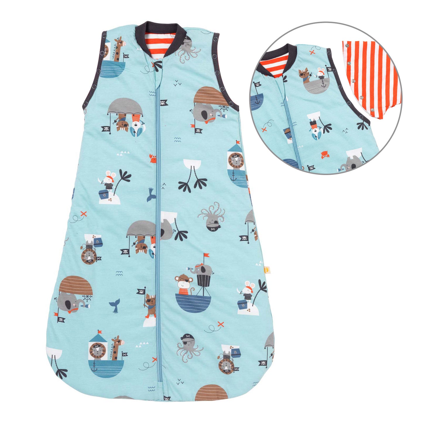 Babyschlafsack 1.0 TOG_Pirat_Vorderseite mit Armausschnitt_1187