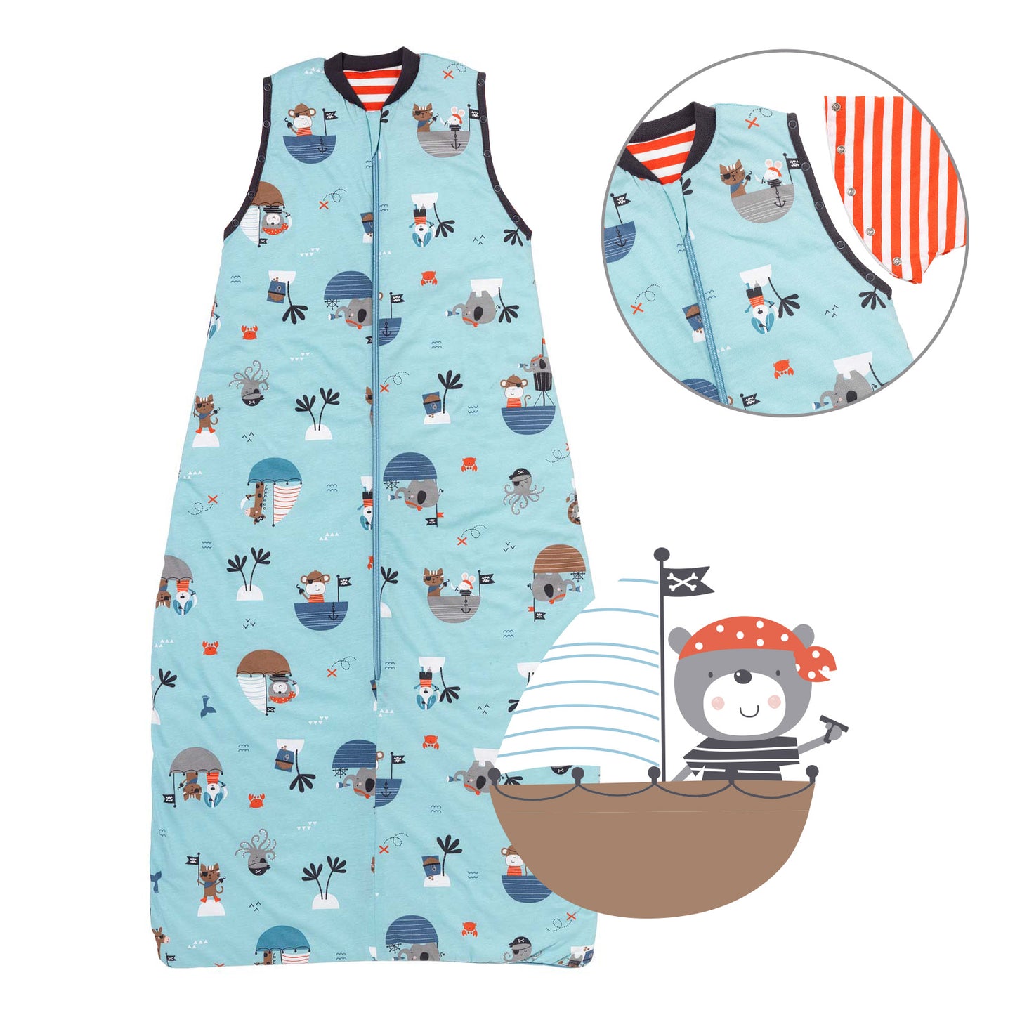 Babyschlafsack 1.0 TOG_Pirat_Vorderseite mit Armausschnitt_1187