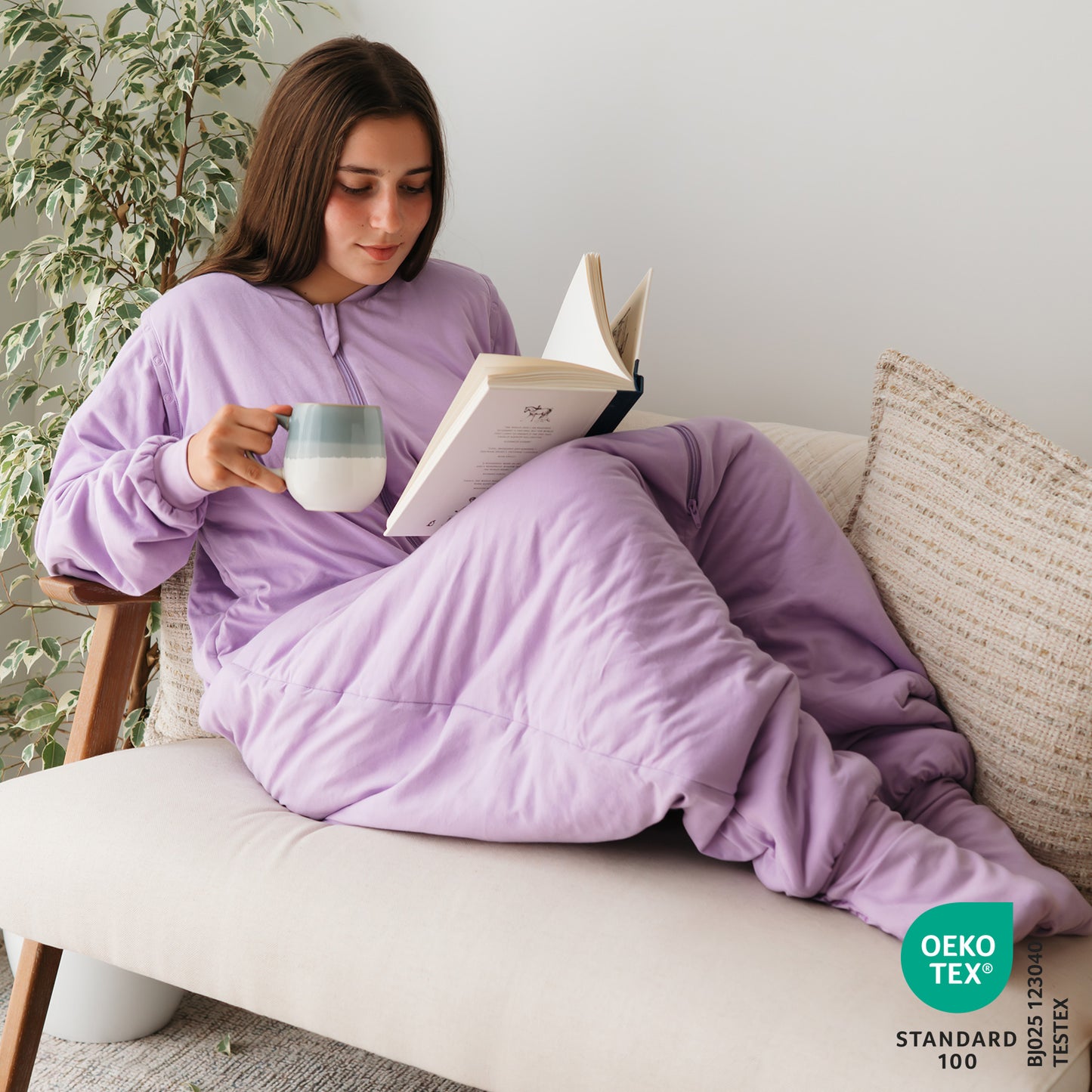 Schlafsack mit Füßen für Erwachsene mit umklappbaren Bündchen, 2.5 TOG