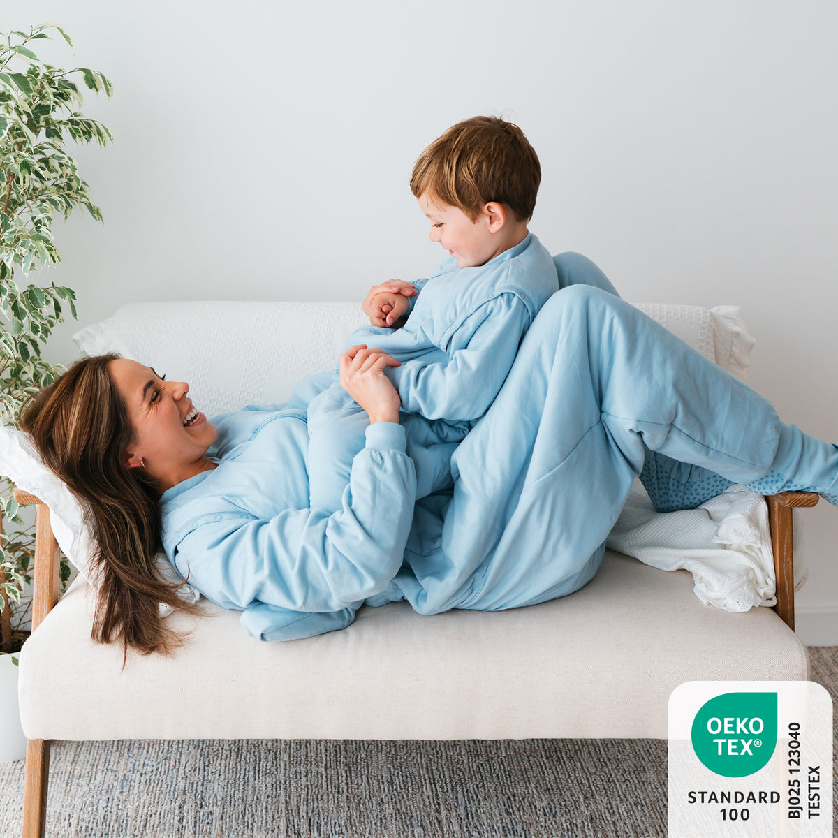 Schlafsack mit Füßen für Erwachsene mit umklappbaren Bündchen 3.5 TOG_Blue Ice_OEKOTEX_1189