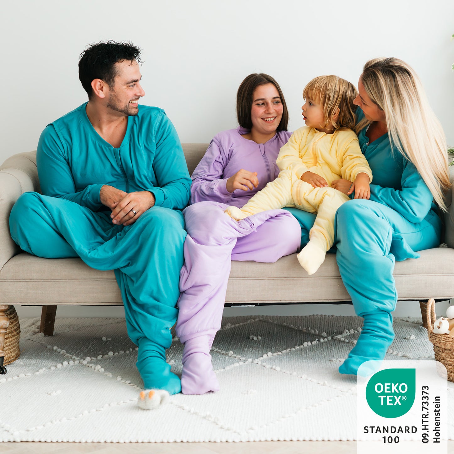 Schlafsack mit Füßen für Erwachsene mit umklappbaren Bündchen und Ärmeln 1.0 TOG_Petrol_OEKOTEX_1190