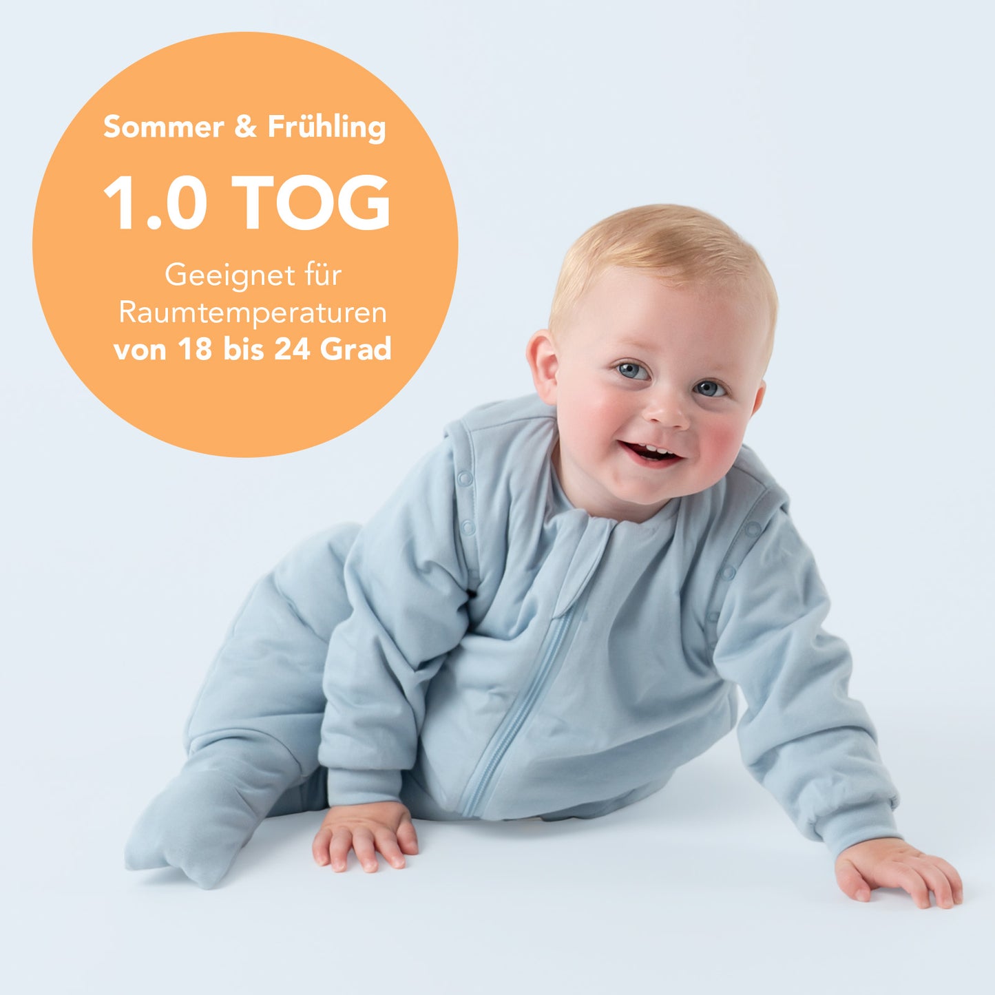 Schlafsack mit Füßen, umklappbaren Bündchen und Ärmeln, 1.0 TOG