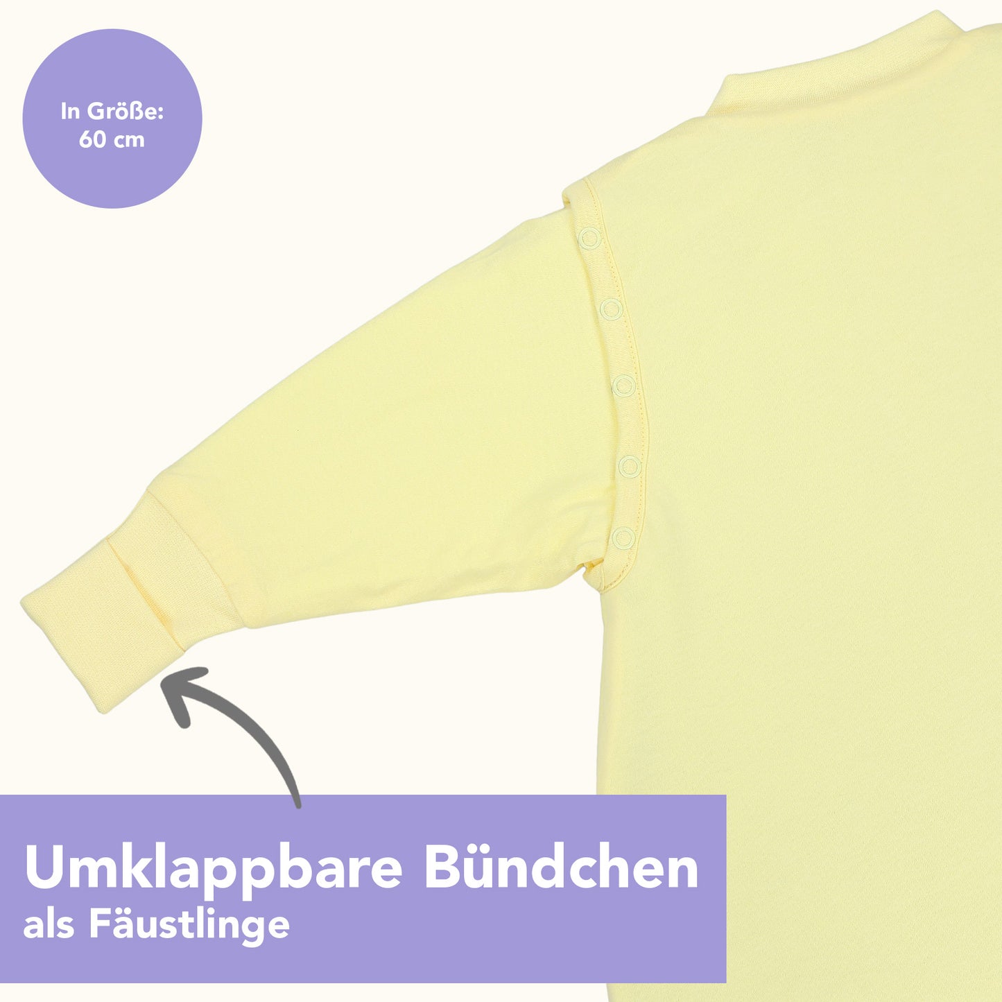 Schlafsack mit Füßen, umklappbaren Bündchen und Ärmeln, 1.0 TOG