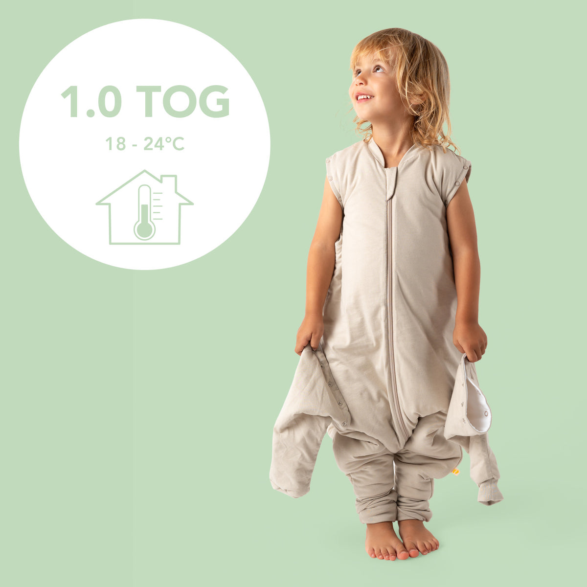 Schlafsack mit Füßen umklappbaren Bündchen und Ärmeln 1.0 TOG_Taupe_TOG_1200