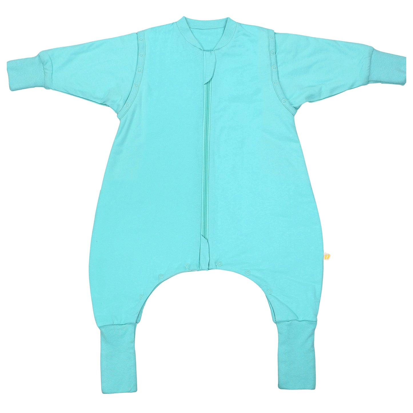Schlafsack mit Füßen und umklappbaren Bündchen 2.5 TOG_Aqua_Vorderseite_1202