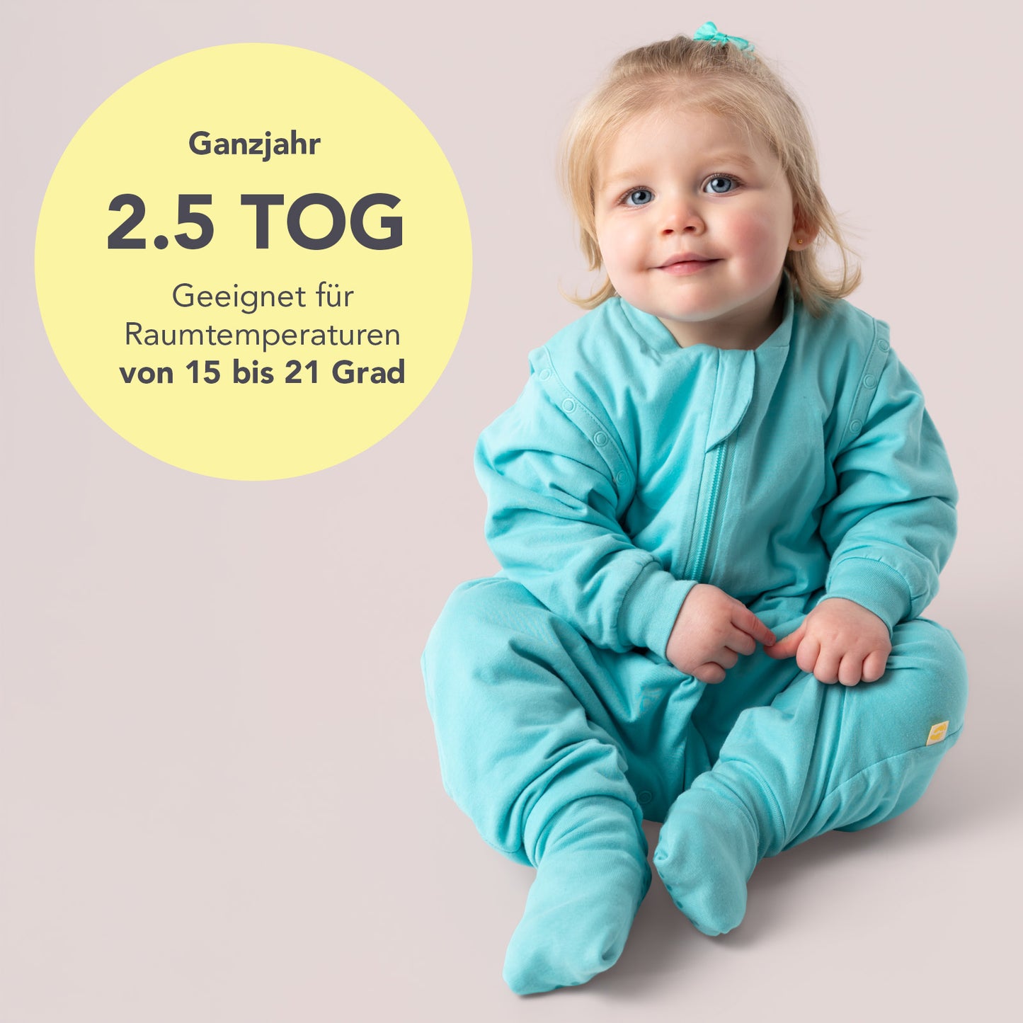 Schlafsack mit Füßen und umklappbaren Bündchen 2.5 TOG_Aqua_TOG_1202
