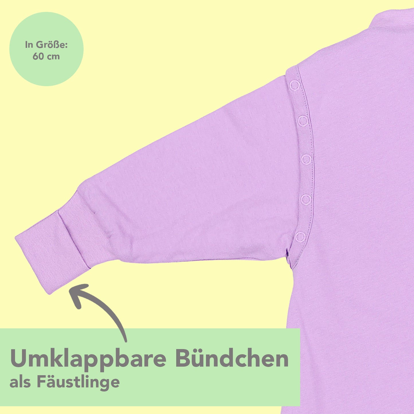 Schlafsack mit Füßen und umklappbaren Bündchen, 2.5 TOG