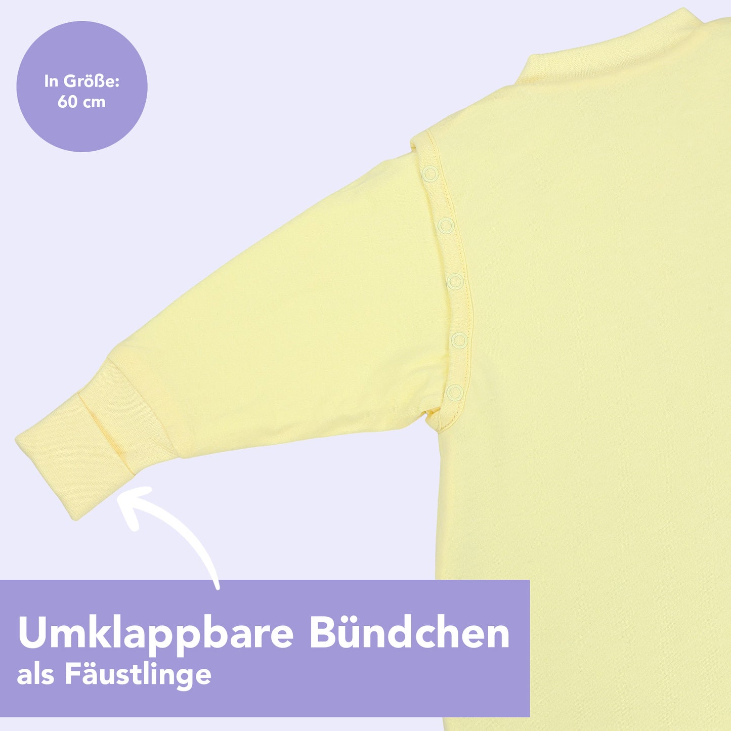 Schlafsack mit Füßen und umklappbaren Bündchen, 2.5 TOG