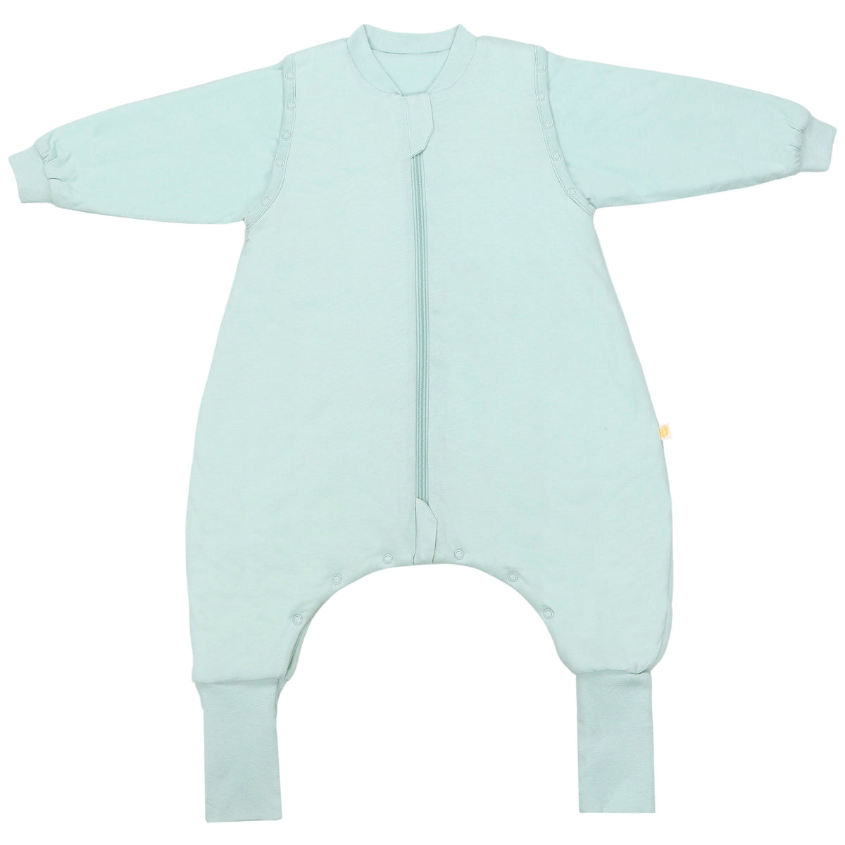 Schlafsack mit Füßen und umklappbaren Bündchen 2.5 TOG_Salbei_Vorderseite_1202
