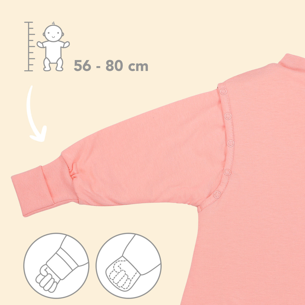 Babyschlafsack 2.5 TOG_Pfirsich_Beispielfoto_1203