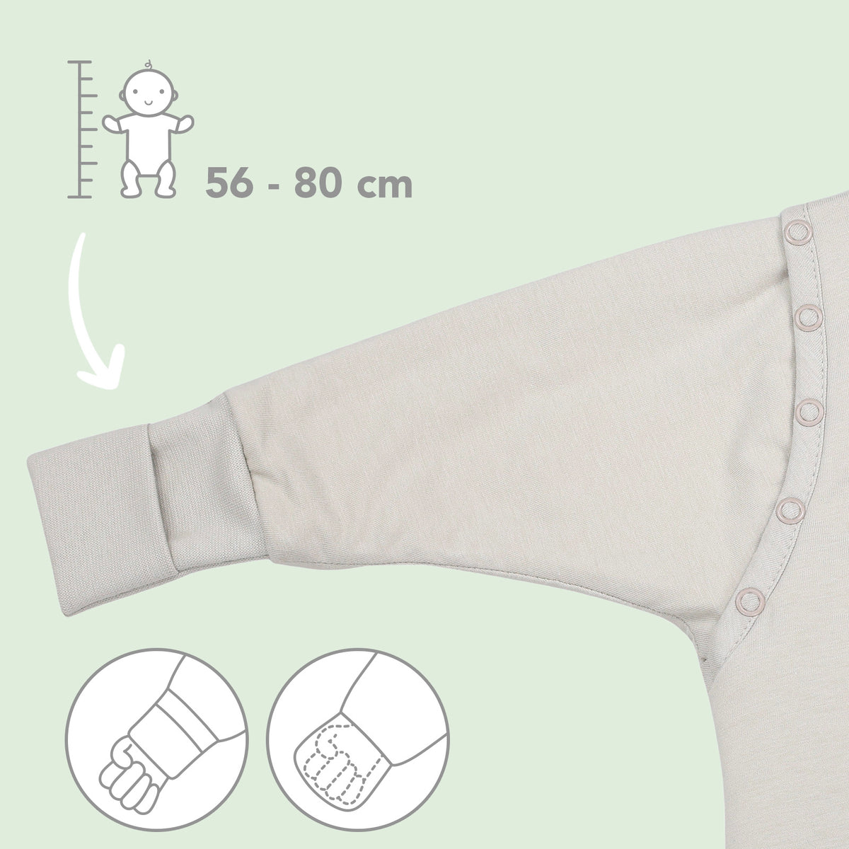 Babyschlafsack 2.5 TOG_Taupe_Beispielfoto_1203