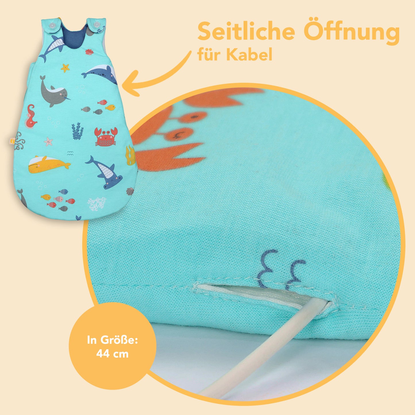 Babyschlafsack 1.0 TOG_Meerestiere_Detailaufnahme3_1204