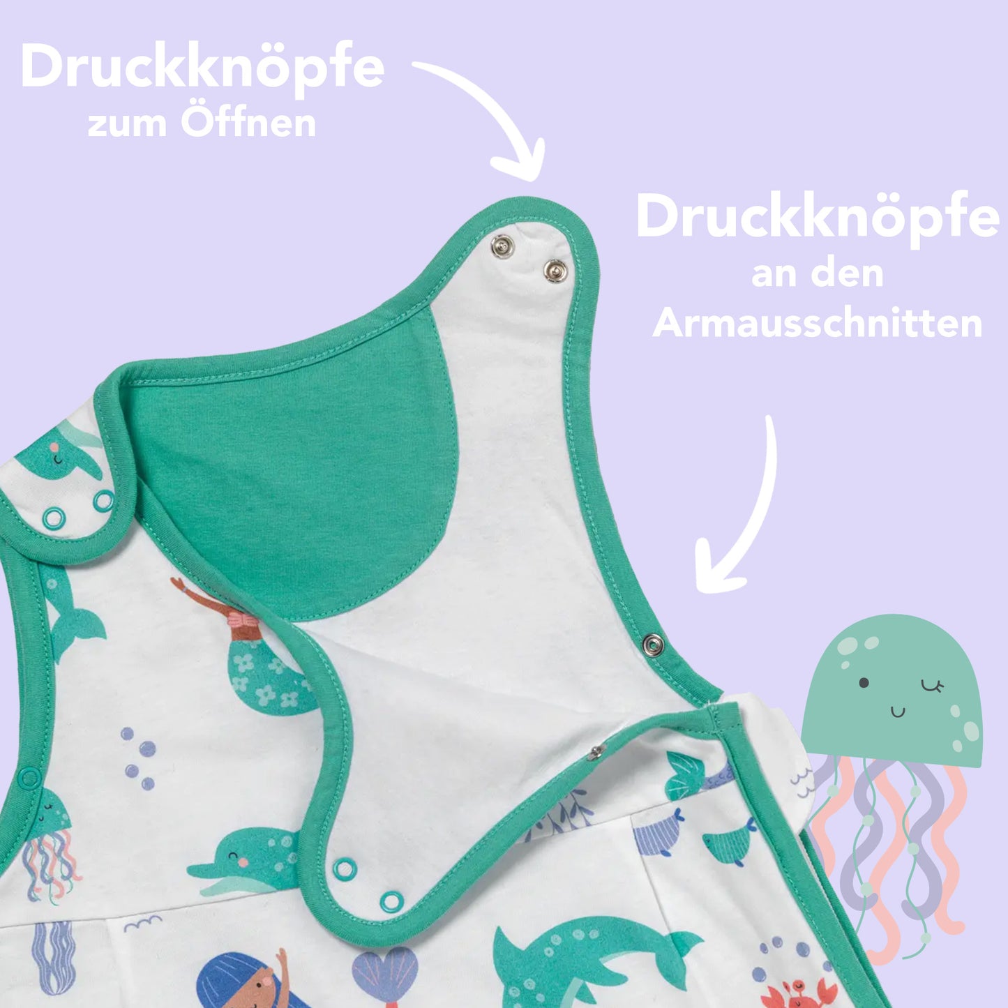 Babyschlafsack 1.0 TOG_Meerjungfrau_Armausschnitt_1204