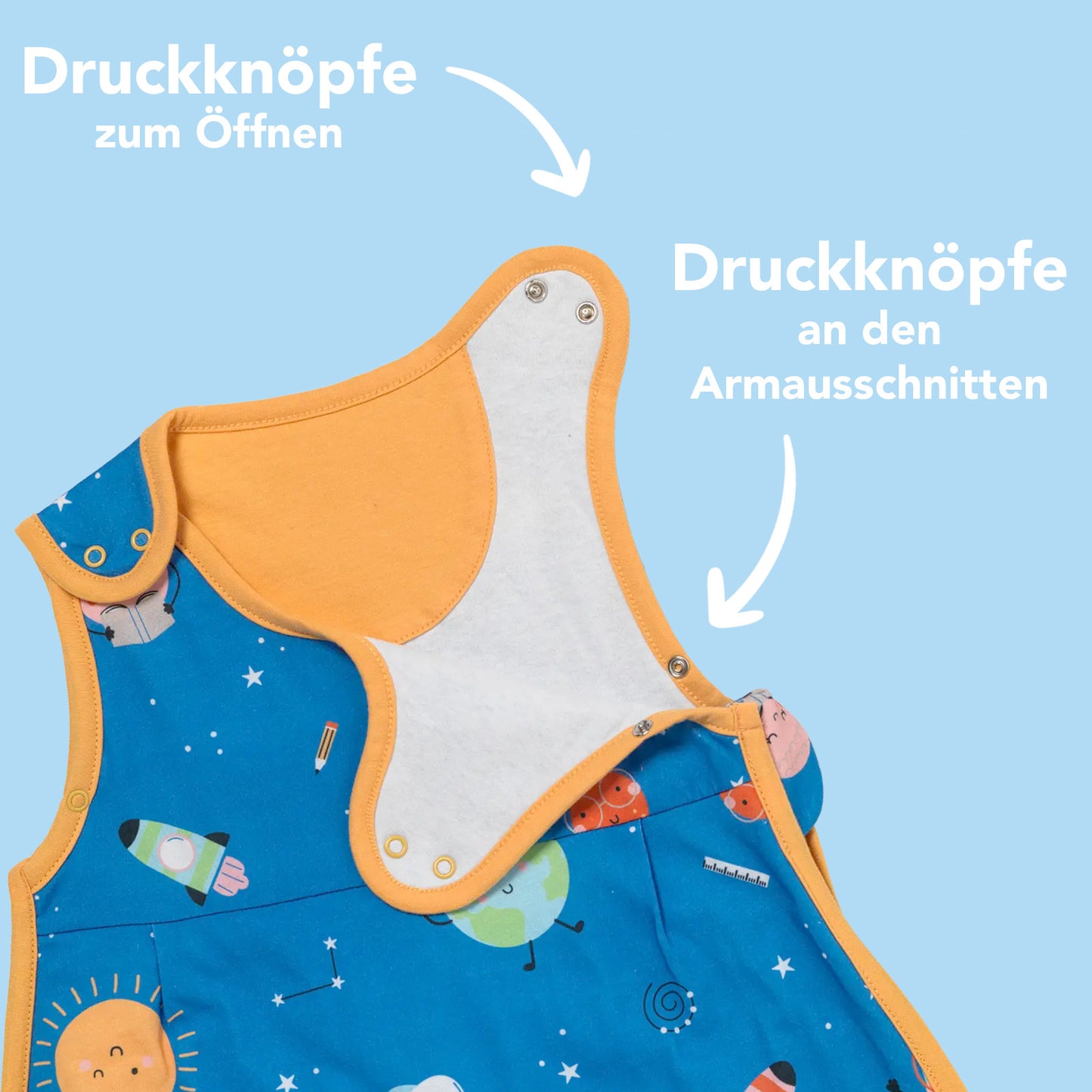 Babyschlafsack 1.0 TOG_Space_Armausschnitt_1204
