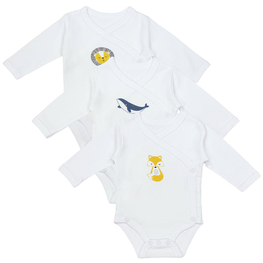 Bio Baby-Wickelbodys langarm 3er-Pack_Tierfreunde_Vorderseite_1208