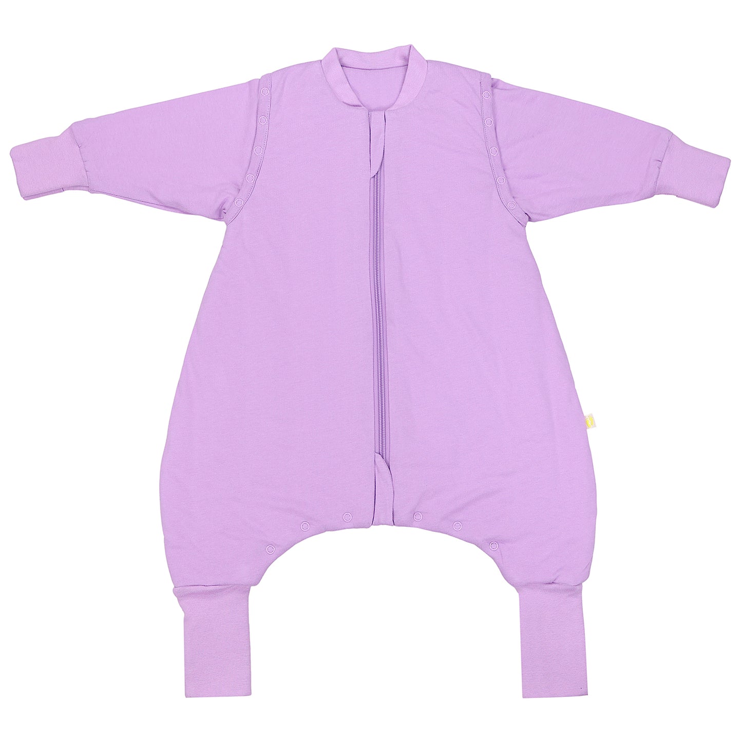 Schlafsack mit Füßen und umklappbaren Bündchen 3.5 TOG_Lavendel_Vorderseite_1209